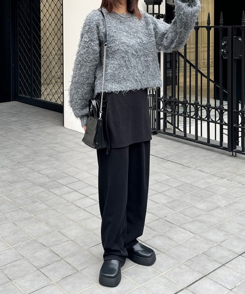 LE MORE(リモア)の「ミックスシャギーニットプルオーバー(ニット/セーター・レディース・ピンク/ライトグレー/チャコール・FREE)」の11枚目の写真