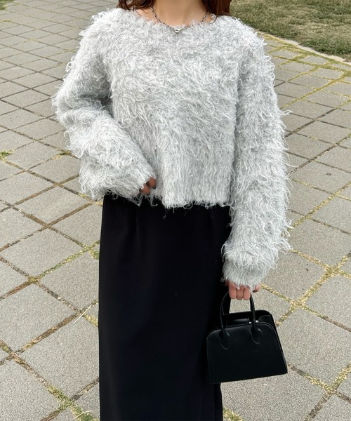 LE MORE(リモア)の「ミックスシャギーニットプルオーバー(ニット/セーター・レディース・ピンク/ライトグレー/チャコール・FREE)」の14枚目の写真