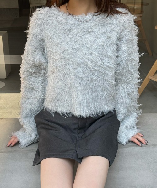 LE MORE(リモア)の「ミックスシャギーニットプルオーバー(ニット/セーター・レディース・ピンク/ライトグレー/チャコール・FREE)」の16枚目の写真