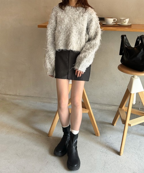 LE MORE(リモア)の「ミックスシャギーニットプルオーバー(ニット/セーター・レディース・ピンク/ライトグレー/チャコール・FREE)」の20枚目の写真