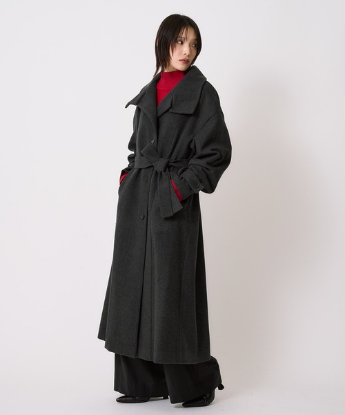 大人気コート再登場！】スタンドカラーロングコート｜保温/撥水/静電気