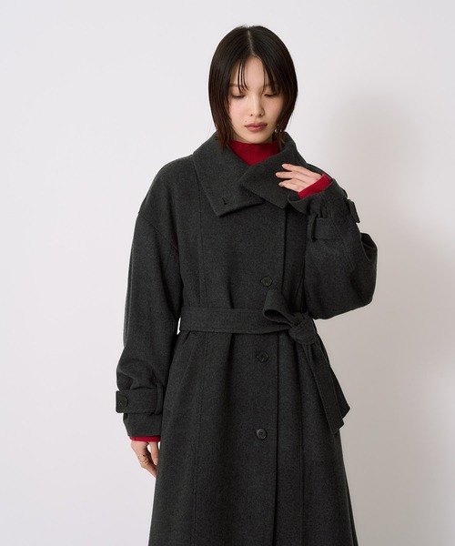 大人気コート再登場！】スタンドカラーロングコート｜保温/撥水