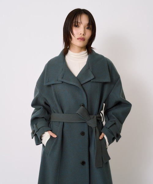大人気コート再登場！】スタンドカラーロングコート｜保温/撥水