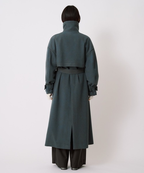 残りわずか！】スタンドカラーロングコート｜オフィスカジュアル