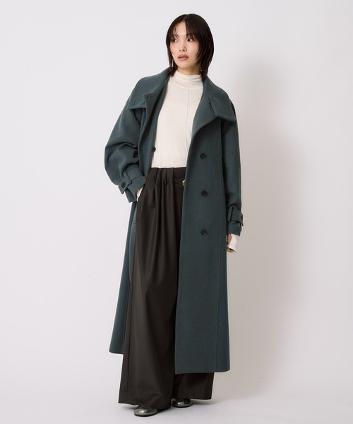 大人気コート再登場！】スタンドカラーロングコート｜オフィス