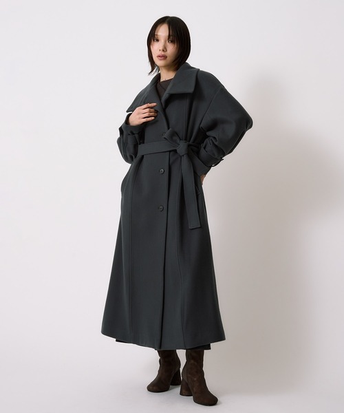 大人気コート再登場！】スタンドカラーロングコート｜オフィス