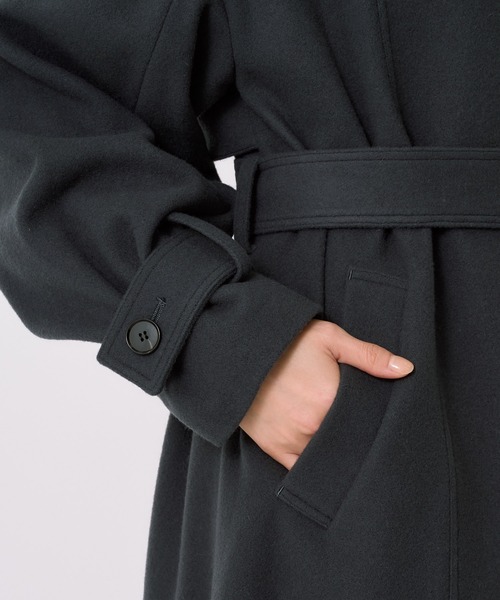 大人気コート再登場！】スタンドカラーロングコート｜オフィス