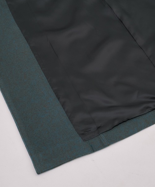 UNITED TOKYO（ユナイテッドトウキョウ）の「【残りわずか！】スタンドカラーロングコート｜オフィスカジュアル/オケージョン/保温/撥水/静電気防止/ウール100%/冬服（ステンカラーコート・レディース・ブラック/マルチ/ブラウン/ネイビー/グレー・1/2）」の9枚目の写真