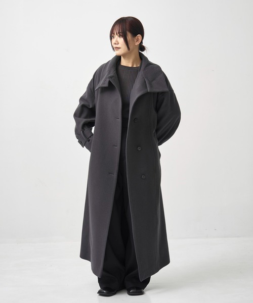 大人気コート再登場！】スタンドカラーロングコート｜保温/撥水/静電気