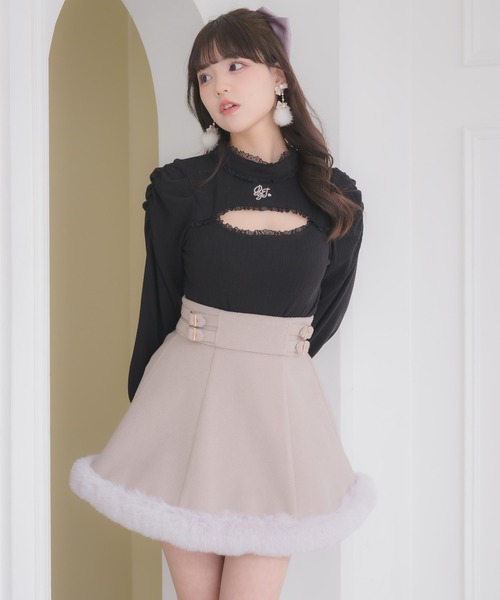 ROJITA（ロジータ）の「ロゴ刺繍デコルテ開きリブトップス（Tシャツ/カットソー・レディース・ブラック/ホワイト・FREE）」の17枚目の写真