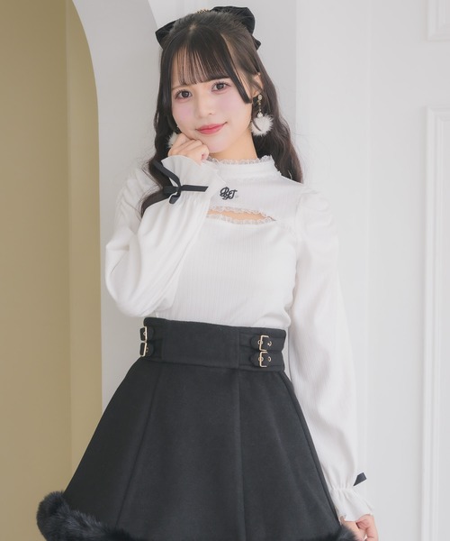 ROJITA（ロジータ）の「ロゴ刺繍デコルテ開きリブトップス（Tシャツ/カットソー・レディース・ブラック/ホワイト・FREE）」の15枚目の写真