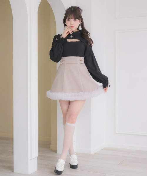 ROJITA（ロジータ）の「ロゴ刺繍デコルテ開きリブトップス（Tシャツ/カットソー・レディース・ブラック/ホワイト・FREE）」の22枚目の写真