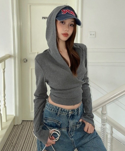 ラップフーディトップス（Tシャツ/カットソー）｜Vipoa（ヴィポア）の