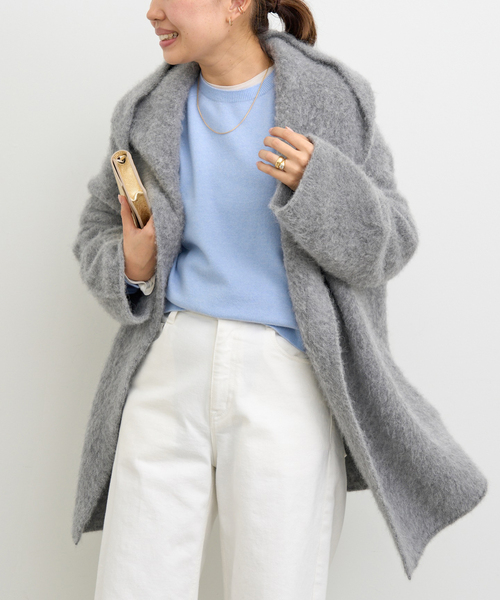 Deuxieme Classe(ドゥーズィエムクラス)の「Alpaca Fluffy Gown(その他アウター・レディース・ホワイト系その他/グレー・FREE)」の6枚目の写真