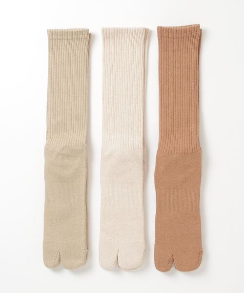 NODAL / ノーダル Organic Cotton 3 PACK Crew Socks オーガニックコットン 3パック クルーソックス 足袋ソックス（ソックス/靴下）｜C.E.L.STORE（セルストア）
