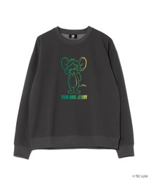 【公式】トムとジェリー バックプリント&ブラシアップリケ刺繍スウェット