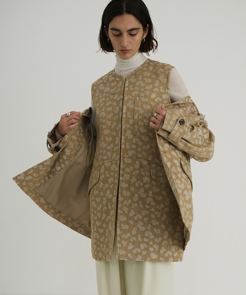 CLANE(クラネ)の「LEOPARD LONG GILET(その他トップス・レディース・ブラック/ベージュ・FREE)」の2枚目の写真