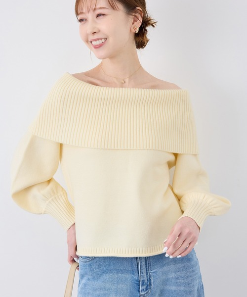 ROPE' PICNIC(ロペピクニック)の「【emur/エミュール】オフショルダーニット(ニット/セーター・レディース・オフホワイト/ブラック/ピンク・38)」の18枚目の写真