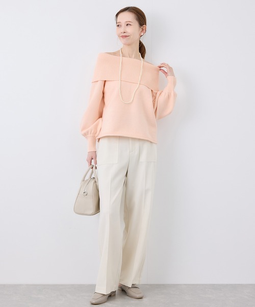 ROPE' PICNIC(ロペピクニック)の「【emur/エミュール】オフショルダーニット(ニット/セーター・レディース・オフホワイト/ブラック/ピンク・38)」の20枚目の写真
