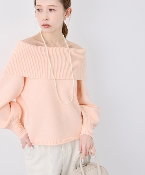 ROPE' PICNIC(ロペピクニック)の「【emur/エミュール】オフショルダーニット(ニット/セーター・レディース・オフホワイト/ブラック/ピンク・38)」の21枚目の写真