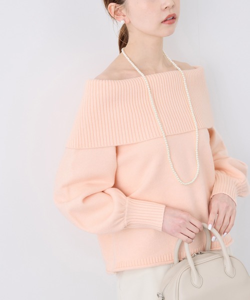 ROPE' PICNIC(ロペピクニック)の「【emur/エミュール】オフショルダーニット(ニット/セーター・レディース・オフホワイト/ブラック/ピンク・38)」の22枚目の写真