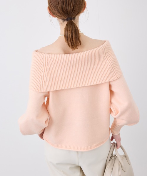ROPE' PICNIC(ロペピクニック)の「【emur/エミュール】オフショルダーニット(ニット/セーター・レディース・オフホワイト/ブラック/ピンク・38)」の11枚目の写真