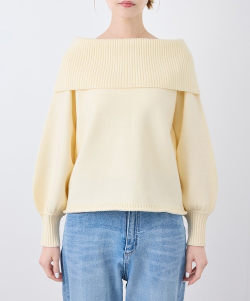 ROPE' PICNIC(ロペピクニック)の「【emur/エミュール】オフショルダーニット(ニット/セーター・レディース・オフホワイト/ブラック/ピンク・38)」の12枚目の写真