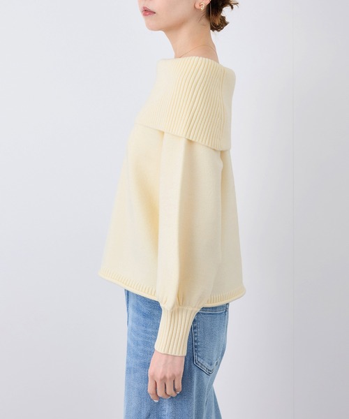 ROPE' PICNIC(ロペピクニック)の「【emur/エミュール】オフショルダーニット(ニット/セーター・レディース・オフホワイト/ブラック/ピンク・38)」の13枚目の写真