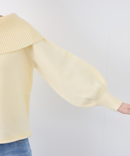 ROPE' PICNIC(ロペピクニック)の「【emur/エミュール】オフショルダーニット(ニット/セーター・レディース・オフホワイト/ブラック/ピンク・38)」の16枚目の写真