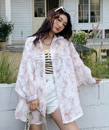シアーシャツ」に該当するシャツ/ブラウス（花柄・ボタニカル柄