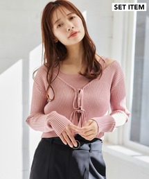 mysty woman | リボンカーデ×タンクSET 315445(ニット/セーター)