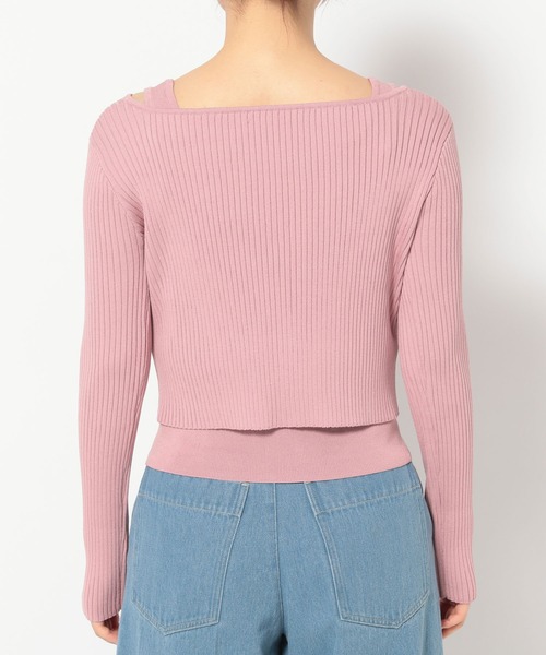 mysty woman（ミスティウーマン）の「リボンカーデ×タンクSET  315445（ニット/セーター・レディース・グレイッシュベージュ/ピンク/オフホワイト/ブラック・FREE）」の21枚目の写真