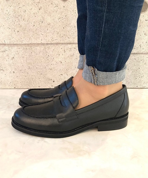 APOM ブラック ローファー アポム APOM コインローファー （ブラック） -靴＆ファッション通販