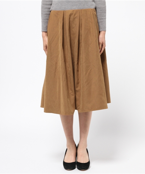 SEVENDAYS=SUNDAY（セブンデイズサンデイ）の「フェイクスエード　フレアスカート（スカート・レディース・カーキ/ネイビー/キャメル・MEDIUM/LARGE）」の4枚目の写真
