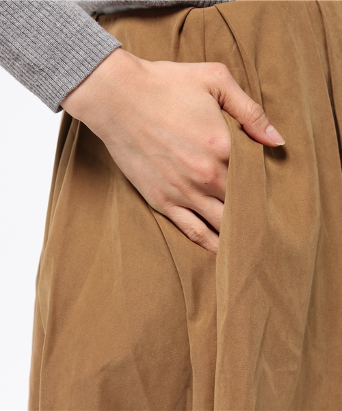 SEVENDAYS=SUNDAY（セブンデイズサンデイ）の「フェイクスエード　フレアスカート（スカート・レディース・カーキ/ネイビー/キャメル・MEDIUM/LARGE）」の9枚目の写真