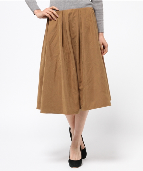 SEVENDAYS=SUNDAY（セブンデイズサンデイ）の「フェイクスエード　フレアスカート（スカート・レディース・カーキ/ネイビー/キャメル・MEDIUM/LARGE）」の13枚目の写真