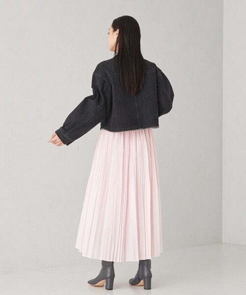 EMMEL REFINES（エメルリファインズ）の「＜EMMEL REFINES＞EM フリンジ ノーカラー デニム ジャケット（デニムジャケット・レディース・ブラック/コバルトブルー・FREE）」の3枚目の写真