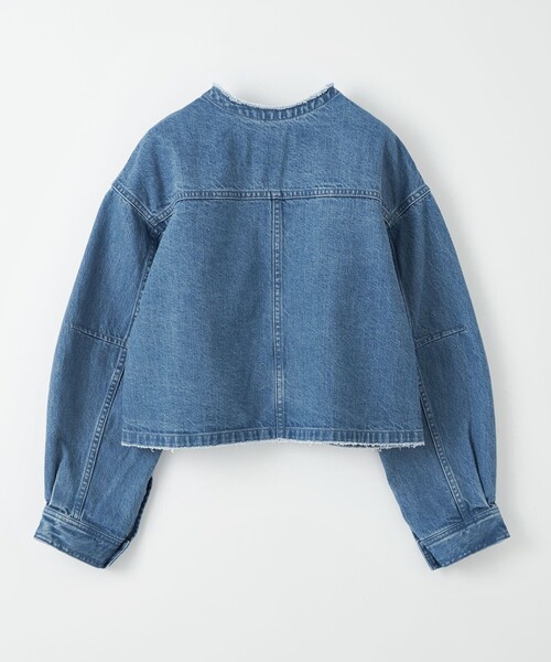 EMMEL REFINES（エメルリファインズ）の「＜EMMEL REFINES＞EM フリンジ ノーカラー デニム ジャケット（デニムジャケット・レディース・ブラック/コバルトブルー・FREE）」の12枚目の写真