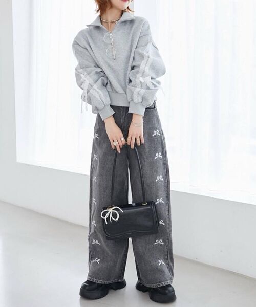 セール】リボンビジューデニムパンツ（デニムパンツ）｜MAJESTIC LEGON