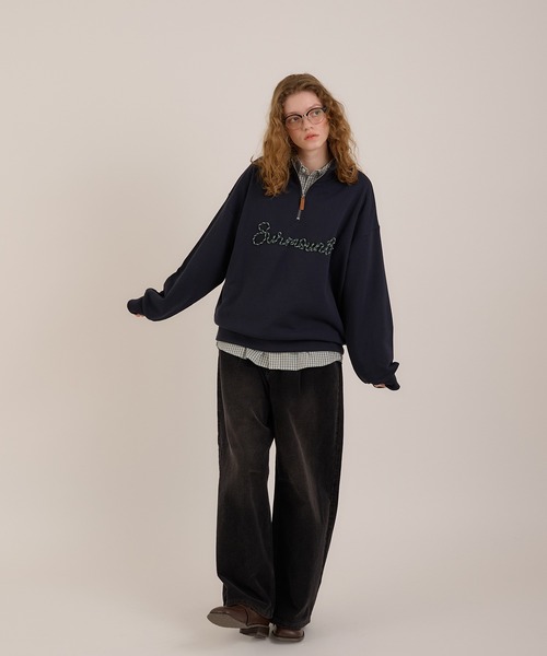 セール】ハーフジップロゴスウェット（スウェット）｜MUHET