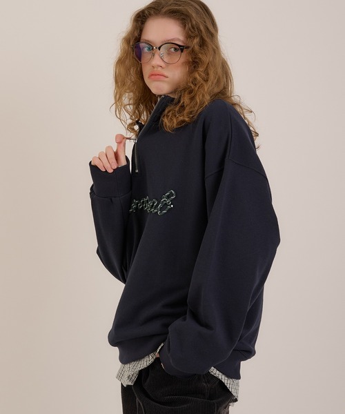 *p(R)ojectR® ロゴハーフジップ スウェットL セール】ハーフジップロゴスウェット（スウェット）｜MUHET