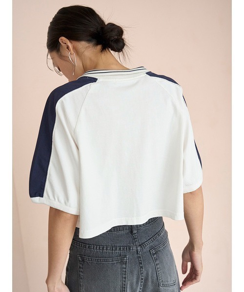 SNIDEL クロップドシャツ　グレー Sustainableレイヤードクロップドシャツ（シャツ/ブラウス