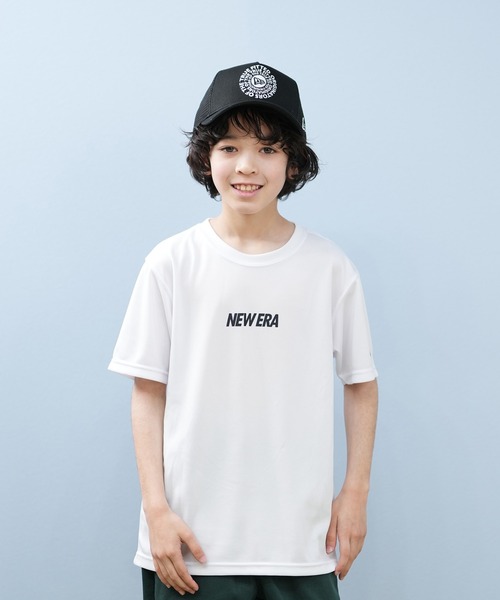 NEW ERA（ニューエラ）の「NEW ERA/ニューエラ キッズ 半袖 Tシャツ Youth テックT Overlap Logo 吸汗速乾 UVケア 14414381/14414382（Tシャツ/カットソー・キッズ・ブラック/ホワイト・130cm/160cm/150cm/140cm）」の3枚目の写真