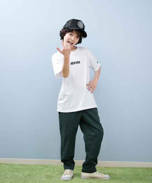 NEW ERA（ニューエラ）の「NEW ERA/ニューエラ キッズ 半袖 Tシャツ Youth テックT Overlap Logo 吸汗速乾 UVケア 14414381/14414382（Tシャツ/カットソー・キッズ・ブラック/ホワイト・130cm/160cm/150cm/140cm）」の4枚目の写真