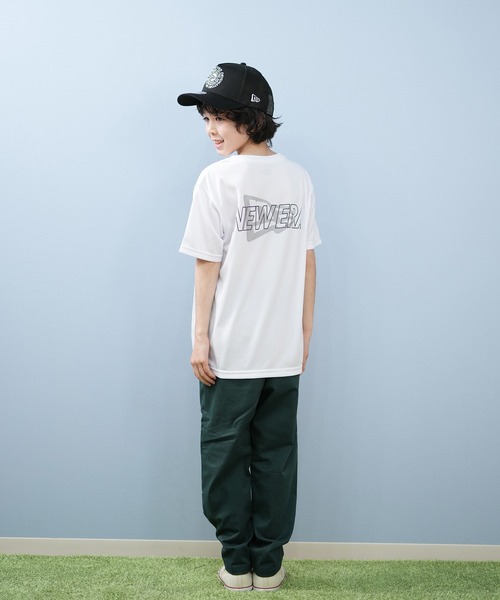 NEW ERA（ニューエラ）の「NEW ERA/ニューエラ キッズ 半袖 Tシャツ Youth テックT Overlap Logo 吸汗速乾 UVケア 14414381/14414382（Tシャツ/カットソー・キッズ・ブラック/ホワイト・130cm/160cm/150cm/140cm）」の6枚目の写真