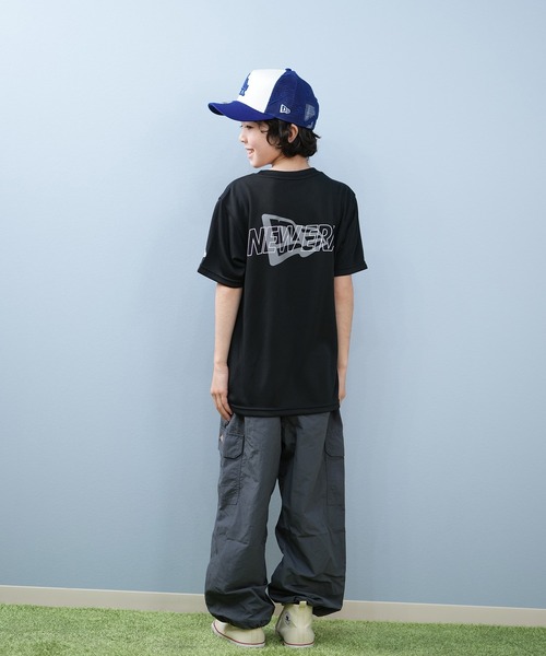 NEW ERA（ニューエラ）の「NEW ERA/ニューエラ キッズ 半袖 Tシャツ Youth テックT Overlap Logo 吸汗速乾 UVケア 14414381/14414382（Tシャツ/カットソー・キッズ・ブラック/ホワイト・130cm/160cm/150cm/140cm）」の14枚目の写真