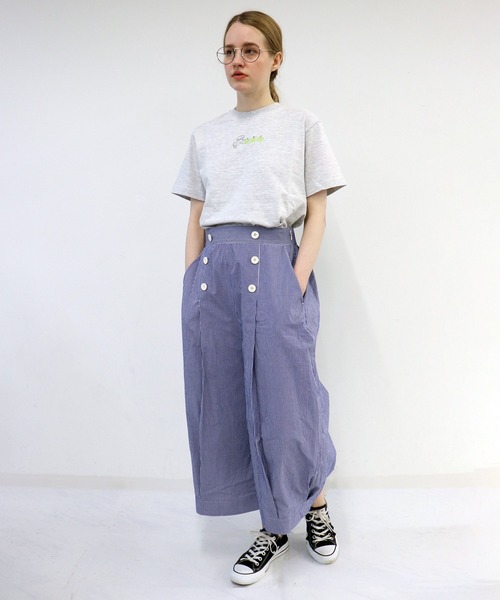 haupia（ハウピア）の「シロペキはリンゴ３個分【Tシャツ】（Tシャツ/カットソー・レディース・オフホワイト/グレー/サックスブルー/ブラック・MEDIUM）」の11枚目の写真