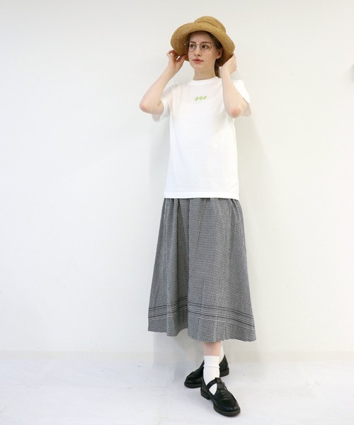 haupia（ハウピア）の「シロペキはリンゴ３個分【Tシャツ】（Tシャツ/カットソー・レディース・オフホワイト/グレー/サックスブルー/ブラック・MEDIUM）」の13枚目の写真