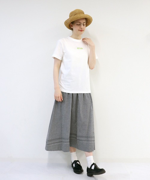 haupia（ハウピア）の「シロペキはリンゴ３個分【Tシャツ】（Tシャツ/カットソー・レディース・オフホワイト/グレー/サックスブルー/ブラック・MEDIUM）」の14枚目の写真