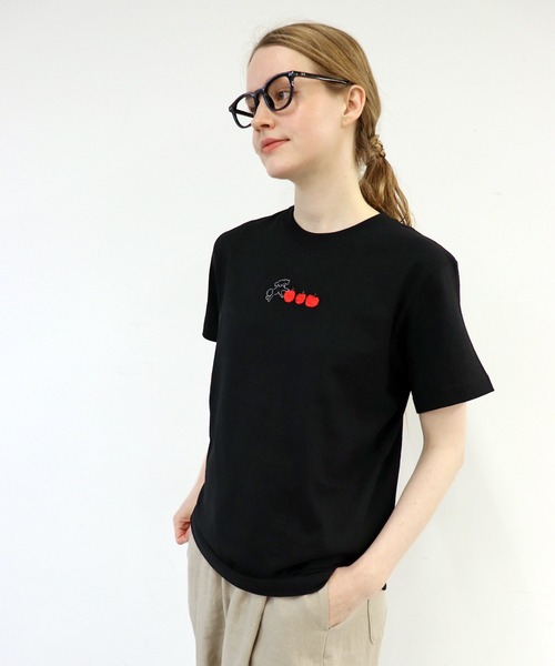 haupia（ハウピア）の「シロペキはリンゴ３個分【Tシャツ】（Tシャツ/カットソー・レディース・オフホワイト/グレー/サックスブルー/ブラック・MEDIUM）」の19枚目の写真